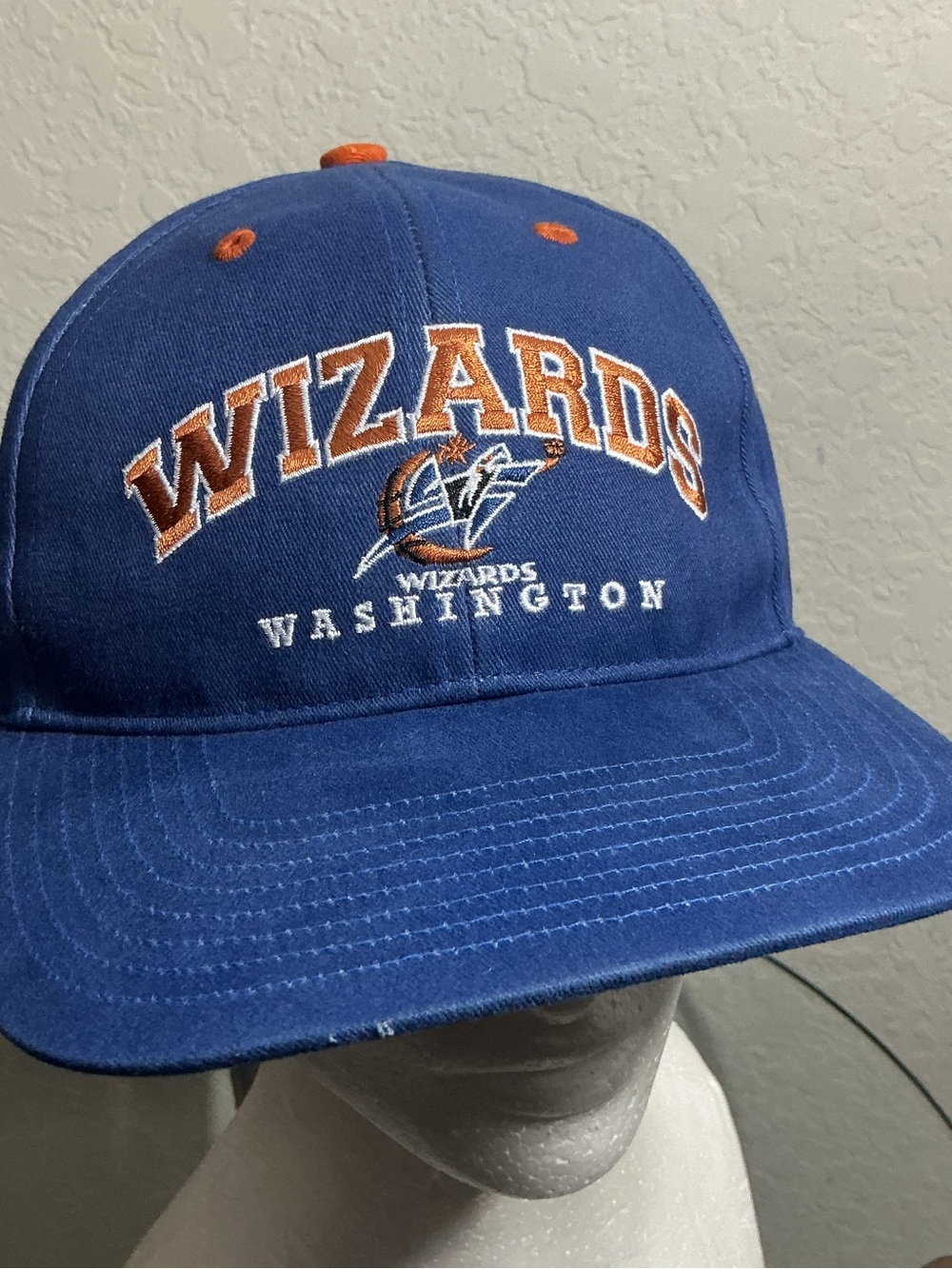 🏀Vintage Washington Wizards Snapback Hat Twins Enterprise NBA Blue Macau